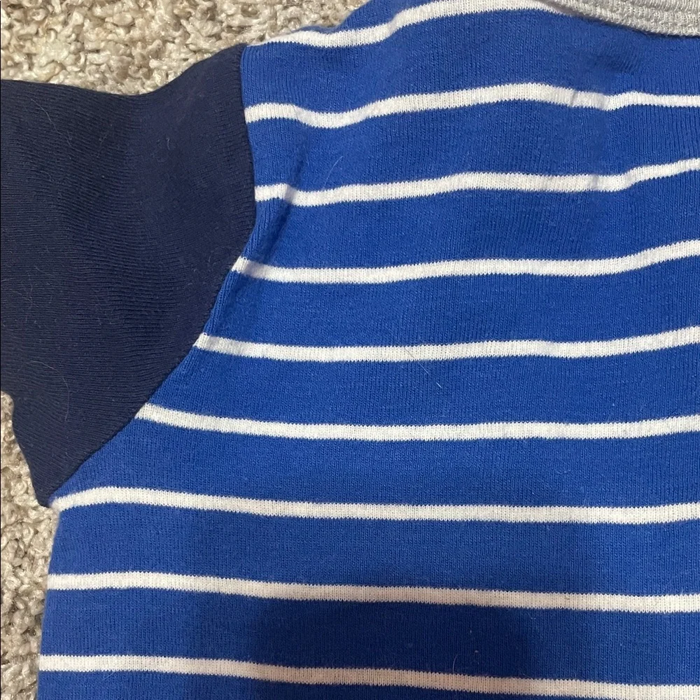 Carters Blue Striped Truck Baby Romper Size 18 Month